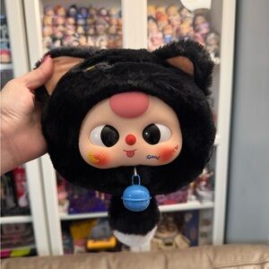 【Authentic】Baby Three Fortune Cat Zipper Bag - Black Cat Edition